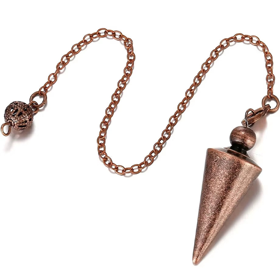 Copper Metal Pendulum for Dowsing Divination Energy Work Meditation Scrying Witchcraft Pendulums Tool Spiritual Pendulos X092