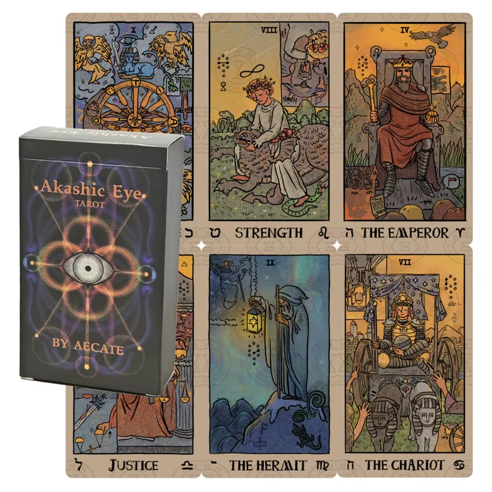 Akashic Eye Tarot 78 Pcs Tarot Cards with Reversed Images 12*7Cm Indie Deck