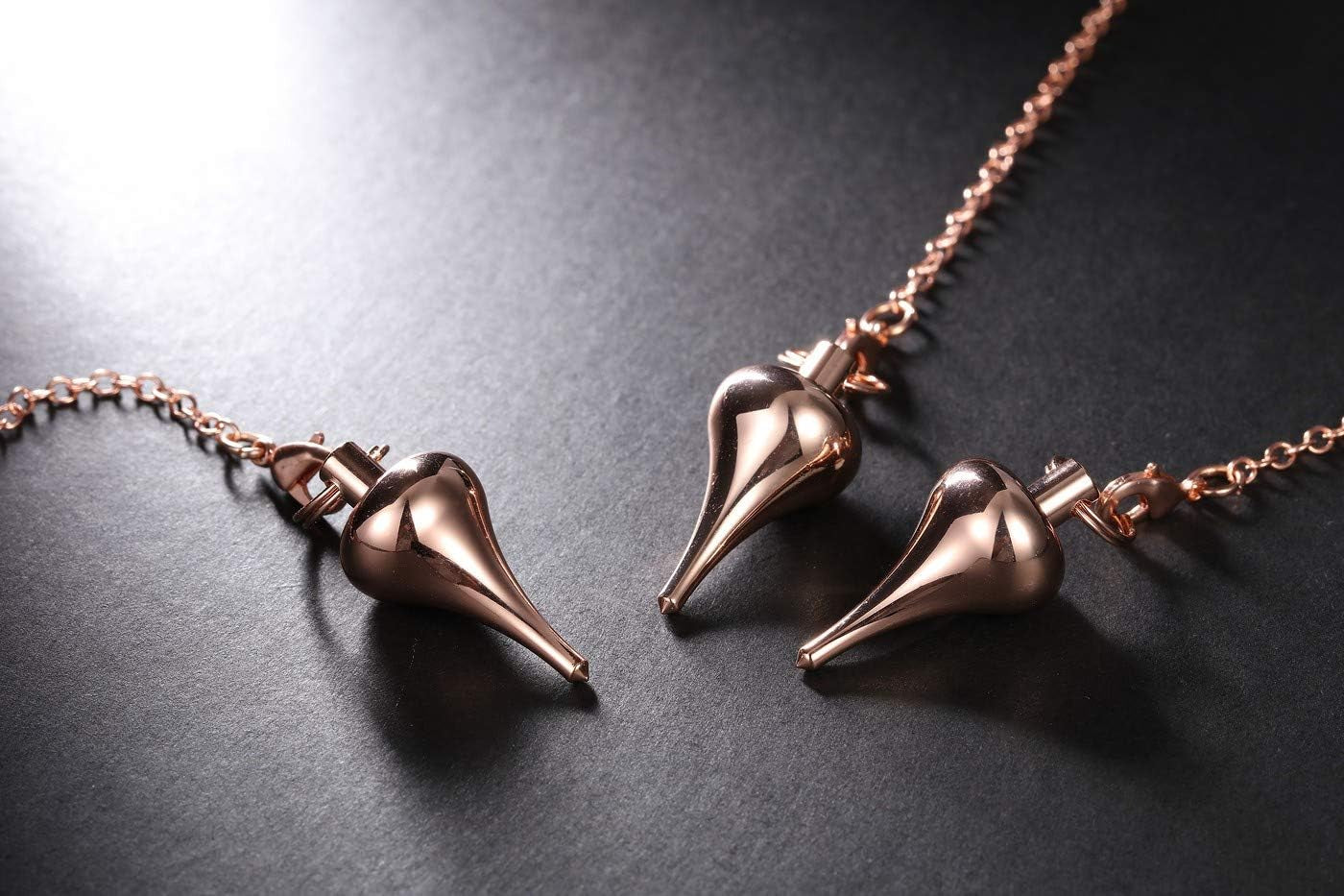 Copper Metal Dowsing Pendulum Spiritual Healing Pendulum for Divination Scrying Dowser Wicca Positive Energy,Rose Gold