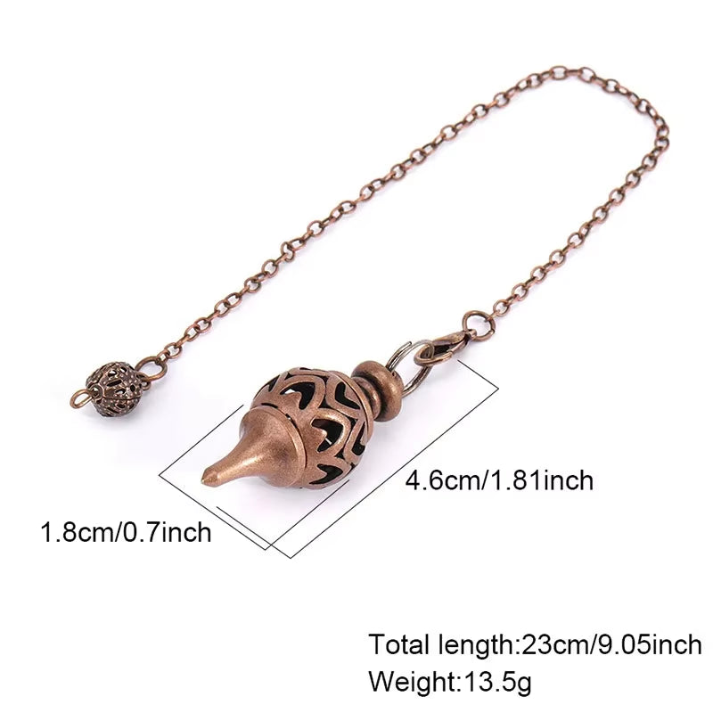 Copper Metal Pendulum for Dowsing Divination Energy Work Meditation Scrying Witchcraft Pendulums Tool Spiritual Pendulos X092