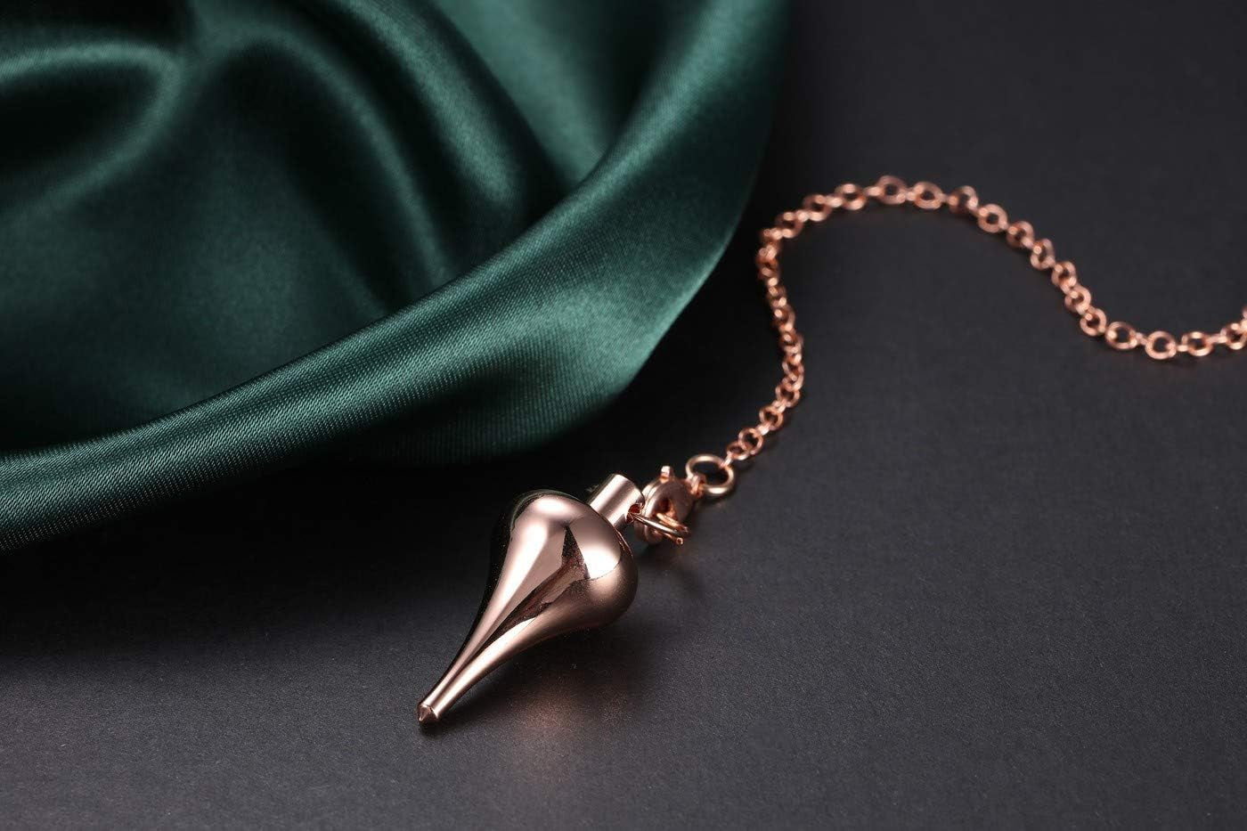 Copper Metal Dowsing Pendulum Spiritual Healing Pendulum for Divination Scrying Dowser Wicca Positive Energy,Rose Gold