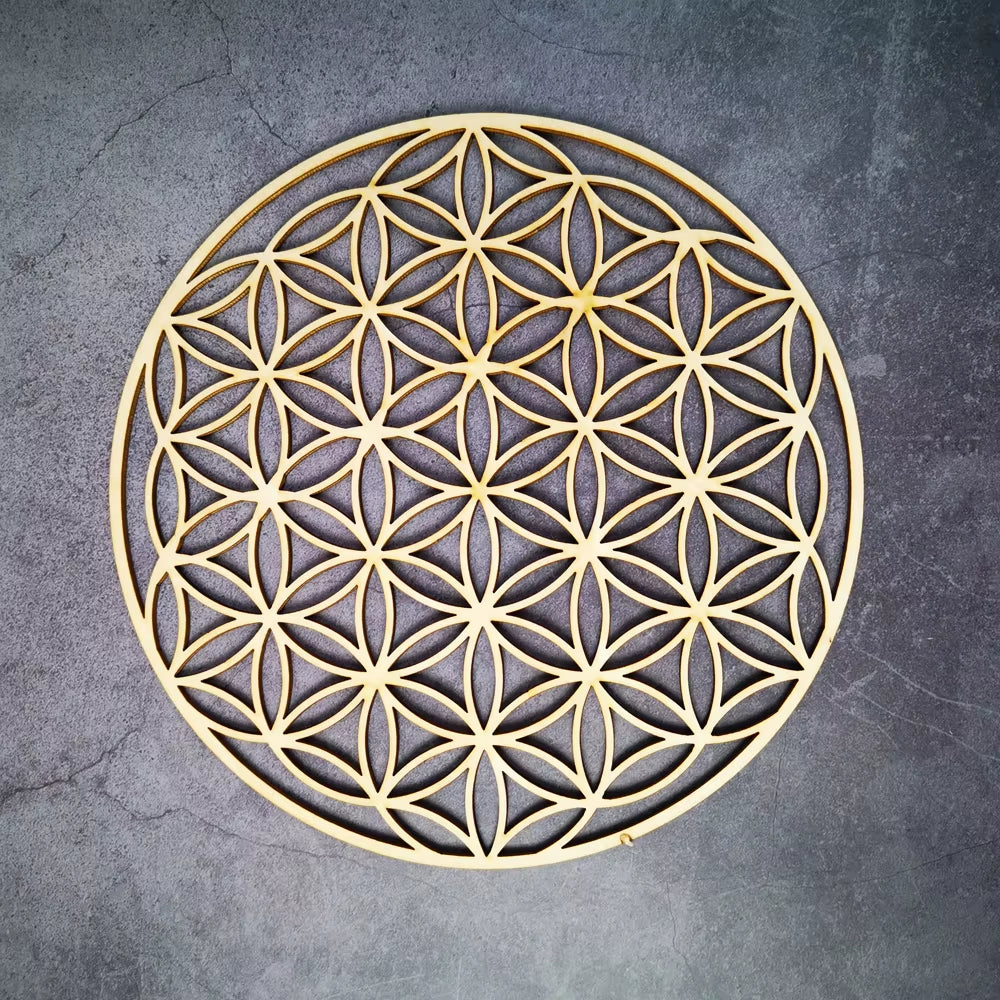 Wooden Flower of Life Christmas Ornaments, Sacred Geometry Ornaments Home Decoration, Wood Sign Wall Art Seed of Life Coaster