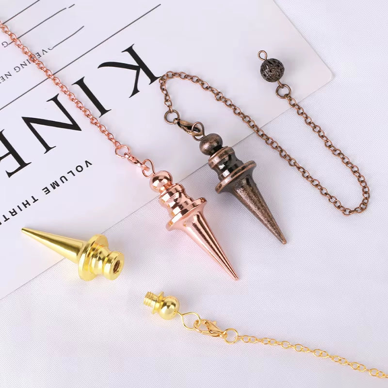 Copper Metal Pendulum for Dowsing Divination Energy Work Meditation Scrying Witchcraft Pendulums Tool Spiritual Pendulos X092