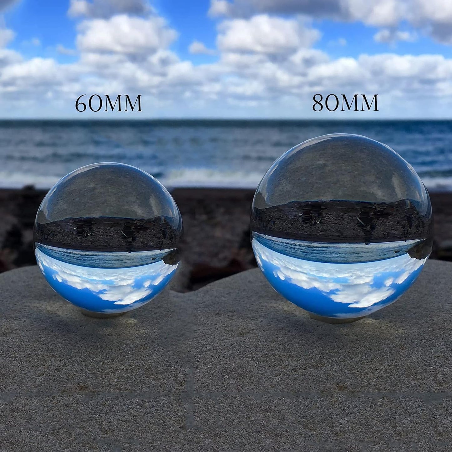 Crystal Blue Crystal Ball with Silver Crystal Ball Bracket and Gift Box for Decorative Ball, Photography Sphere, Lensball, Gazing Divination, Fortune Telling Ball (Blue, 60MM)