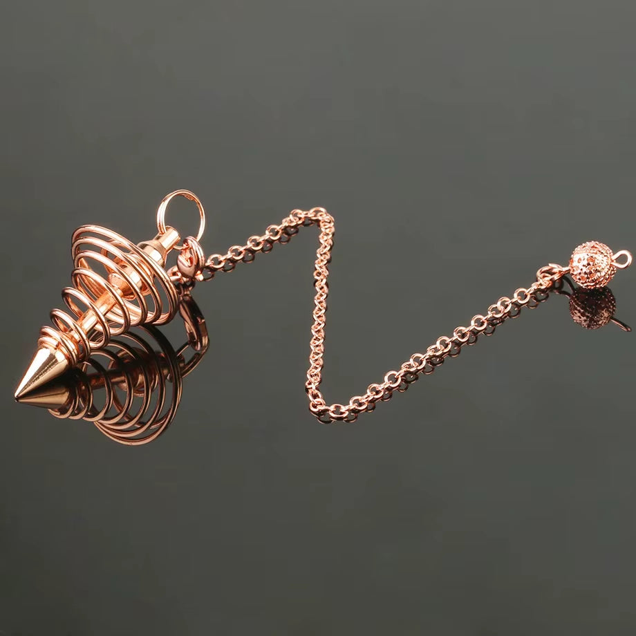 Copper Metal Pendulum for Dowsing Divination Energy Work Meditation Scrying Witchcraft Pendulums Tool Spiritual Pendulos X092