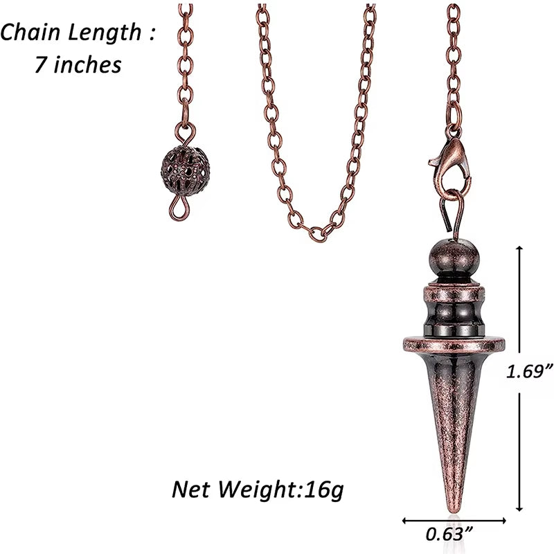 Copper Metal Pendulum for Dowsing Divination Energy Work Meditation Scrying Witchcraft Pendulums Tool Spiritual Pendulos X092