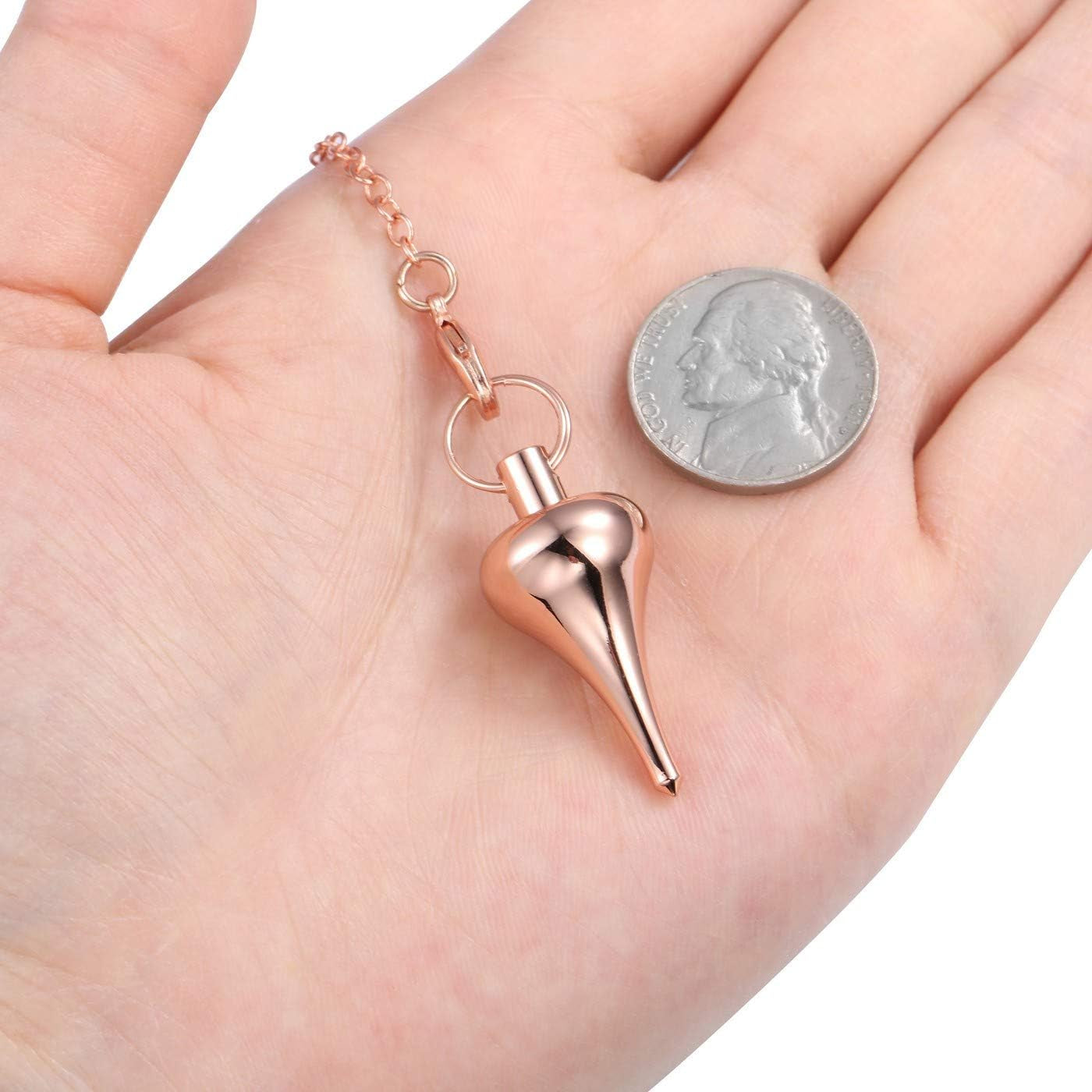 Copper Metal Dowsing Pendulum Spiritual Healing Pendulum for Divination Scrying Dowser Wicca Positive Energy,Rose Gold