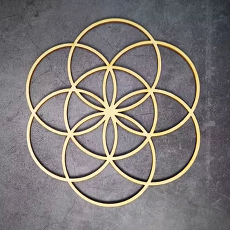 Wooden Flower of Life Christmas Ornaments, Sacred Geometry Ornaments Home Decoration, Wood Sign Wall Art Seed of Life Coaster
