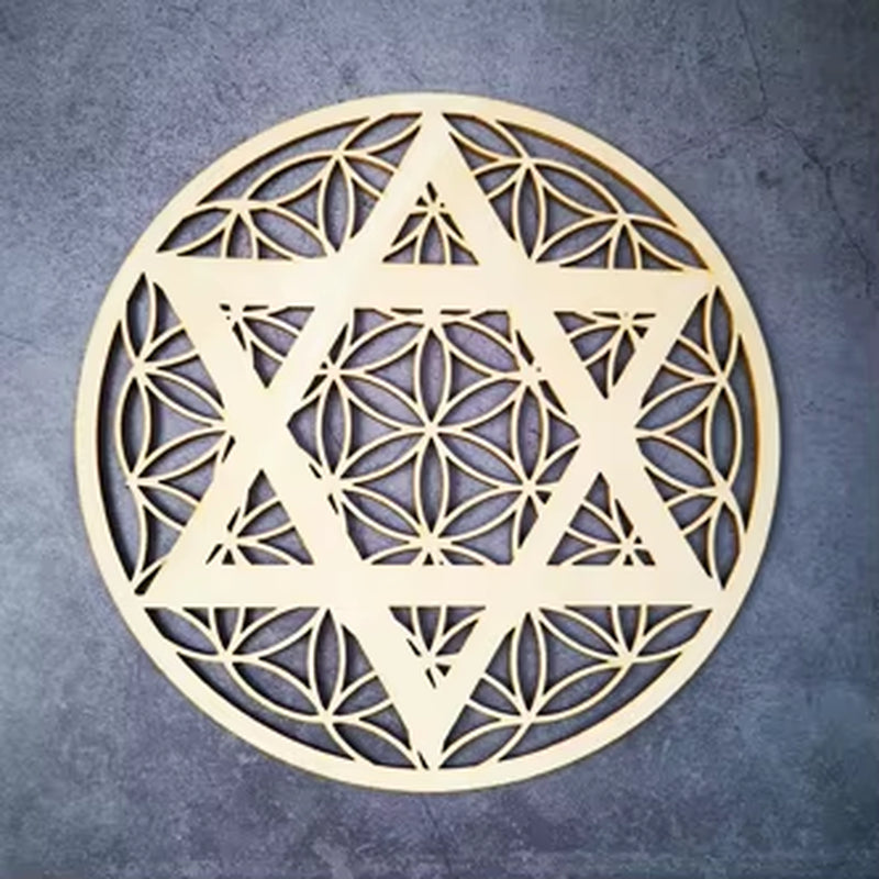 Wooden Flower of Life Christmas Ornaments, Sacred Geometry Ornaments Home Decoration, Wood Sign Wall Art Seed of Life Coaster