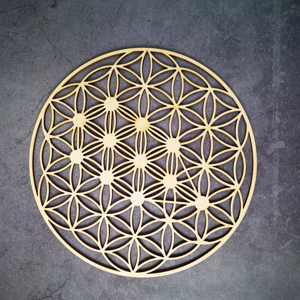 Wooden Flower of Life Christmas Ornaments, Sacred Geometry Ornaments Home Decoration, Wood Sign Wall Art Seed of Life Coaster