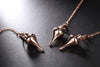 Copper Metal Dowsing Pendulum Spiritual Healing Pendulum for Divination Scrying Dowser Wicca Positive Energy,Rose Gold