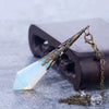 High Quality Natural Stone Pendulum for Dowsing Quartz Opalite Opal Pendulos Sacred Geometry Healing Crystals Pendant Jewelry
