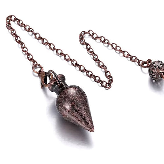 Copper Metal Pendulum for Dowsing Divination Energy Work Meditation Scrying Witchcraft Pendulums Tool Spiritual Pendulos X092