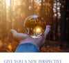 Crystal Blue Crystal Ball with Silver Crystal Ball Bracket and Gift Box for Decorative Ball, Photography Sphere, Lensball, Gazing Divination, Fortune Telling Ball (Blue, 60MM)