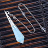 High Quality Natural Stone Pendulum for Dowsing Quartz Opalite Opal Pendulos Sacred Geometry Healing Crystals Pendant Jewelry