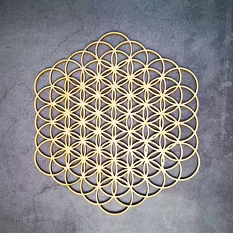 Wooden Flower of Life Christmas Ornaments, Sacred Geometry Ornaments Home Decoration, Wood Sign Wall Art Seed of Life Coaster