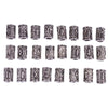 10Pcs 24 Designs Viking Runes Set Loose Beads Spacer Beads Fit Beards or Hair TIWAZ TYR Sol Rune Odal Futhark Rune DIY Jewelry