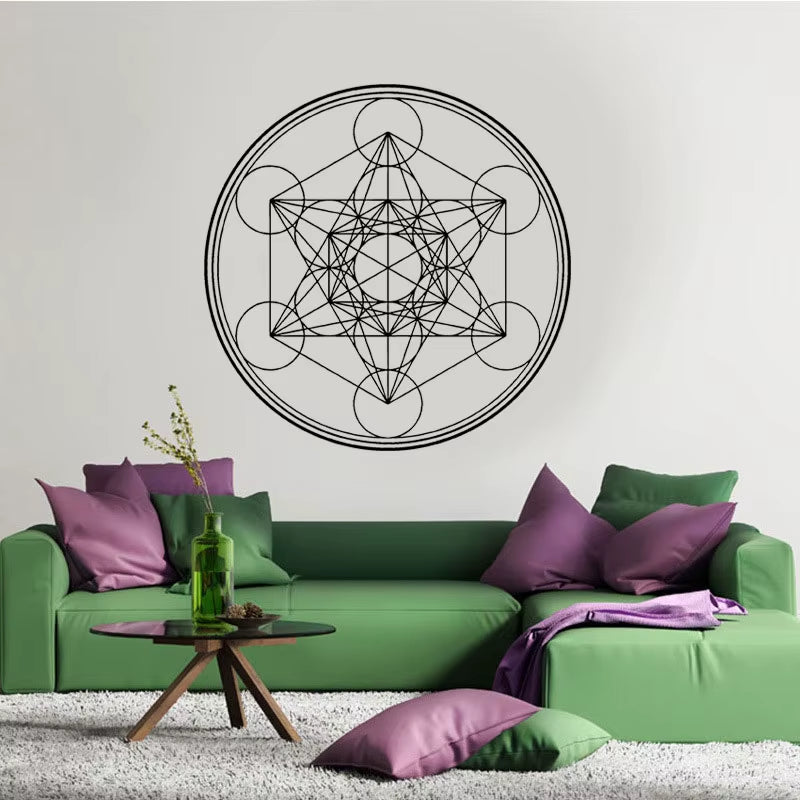 SACRED GEOMETRY Wall Decal Metatron'S Cube Alchemy Geometric Wall Vinyl Sticker Line Circle Mandala 3112