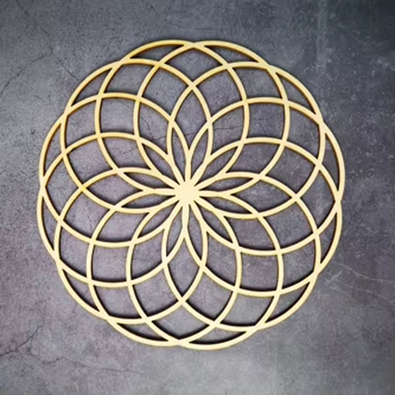 Wooden Flower of Life Christmas Ornaments, Sacred Geometry Ornaments Home Decoration, Wood Sign Wall Art Seed of Life Coaster