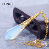 High Quality Natural Stone Pendulum for Dowsing Quartz Opalite Opal Pendulos Sacred Geometry Healing Crystals Pendant Jewelry