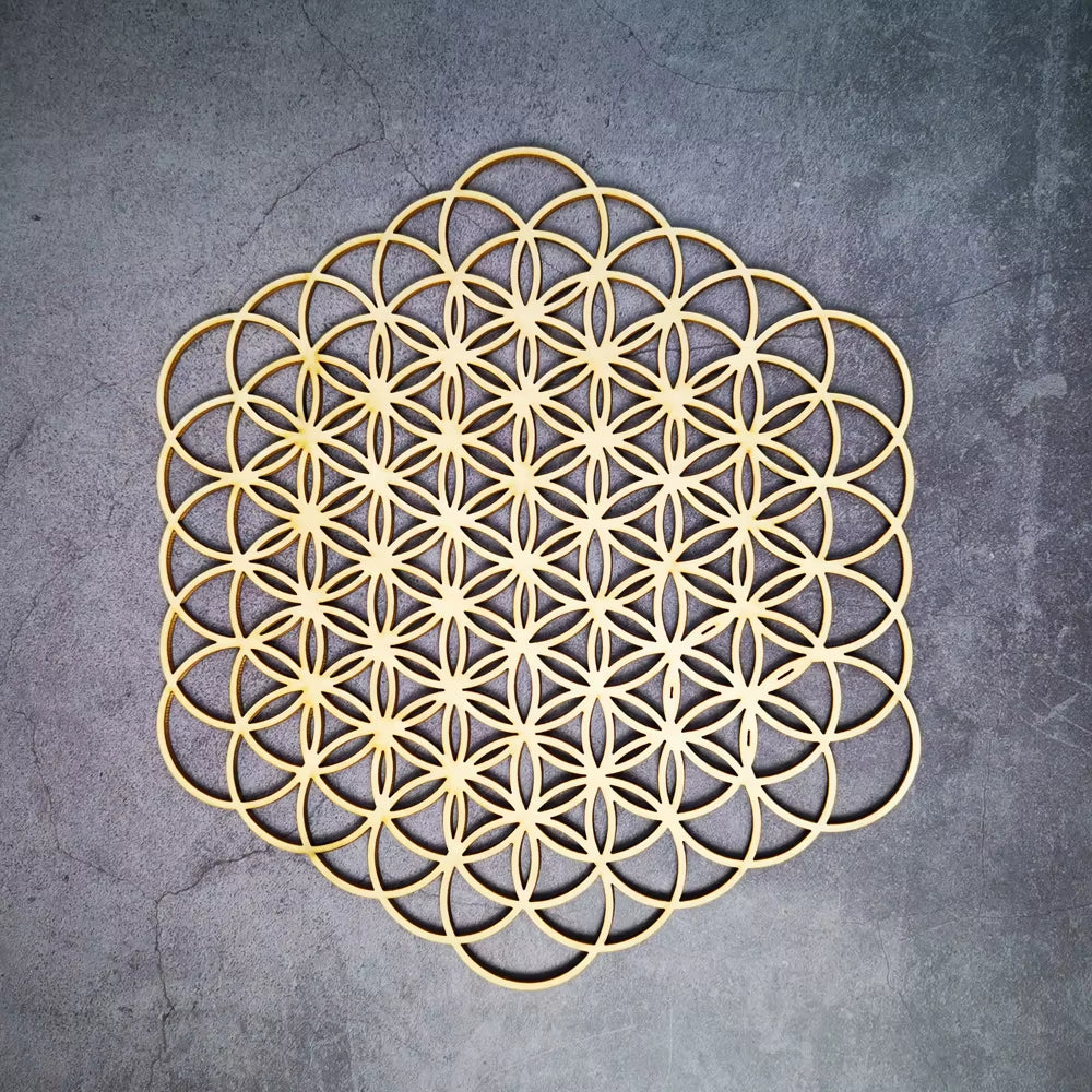 Wooden Flower of Life Christmas Ornaments, Sacred Geometry Ornaments Home Decoration, Wood Sign Wall Art Seed of Life Coaster