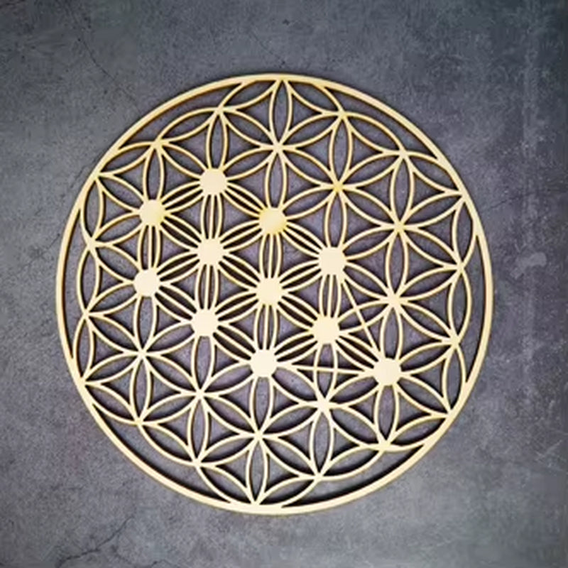 Wooden Flower of Life Christmas Ornaments, Sacred Geometry Ornaments Home Decoration, Wood Sign Wall Art Seed of Life Coaster