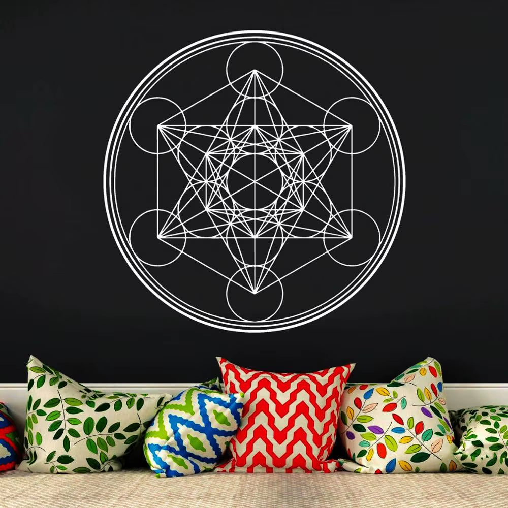 SACRED GEOMETRY Wall Decal Metatron'S Cube Alchemy Geometric Wall Vinyl Sticker Line Circle Mandala 3112