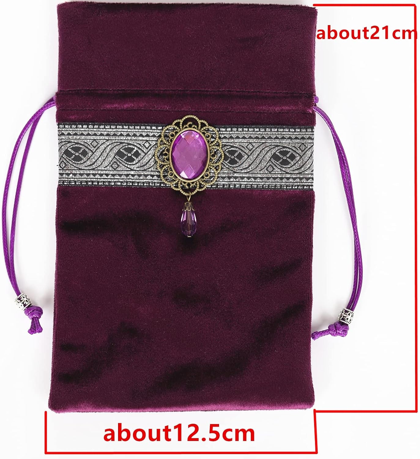 Tarot Cards Bag Tablecloth Table Altar Cloth Witchcraft Astrology Divination Non-Slip Mat Square 25.6 * 25.6 Inch (Purple)
