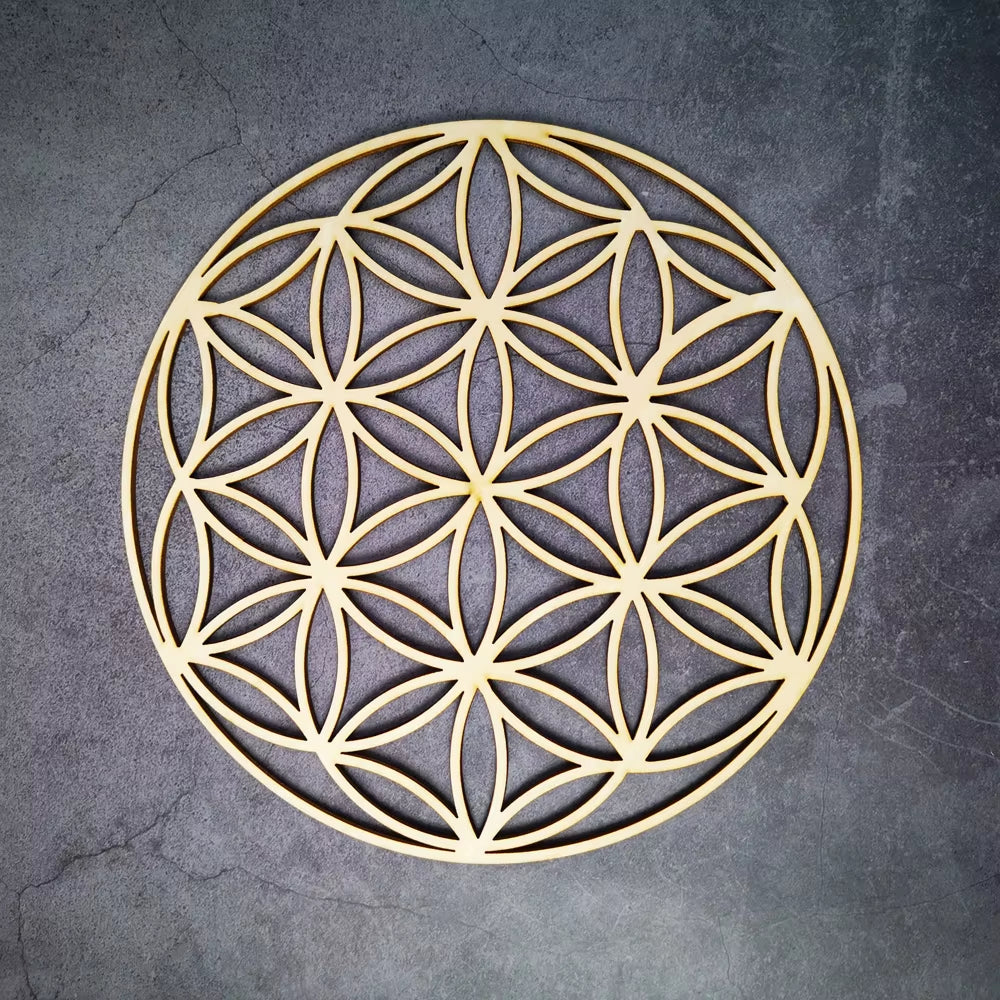 Wooden Flower of Life Christmas Ornaments, Sacred Geometry Ornaments Home Decoration, Wood Sign Wall Art Seed of Life Coaster