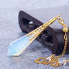 High Quality Natural Stone Pendulum for Dowsing Quartz Opalite Opal Pendulos Sacred Geometry Healing Crystals Pendant Jewelry