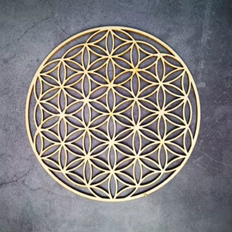 Wooden Flower of Life Christmas Ornaments, Sacred Geometry Ornaments Home Decoration, Wood Sign Wall Art Seed of Life Coaster