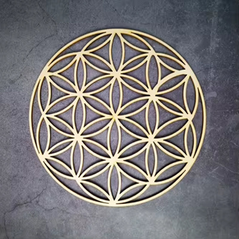 Wooden Flower of Life Christmas Ornaments, Sacred Geometry Ornaments Home Decoration, Wood Sign Wall Art Seed of Life Coaster