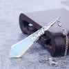 High Quality Natural Stone Pendulum for Dowsing Quartz Opalite Opal Pendulos Sacred Geometry Healing Crystals Pendant Jewelry